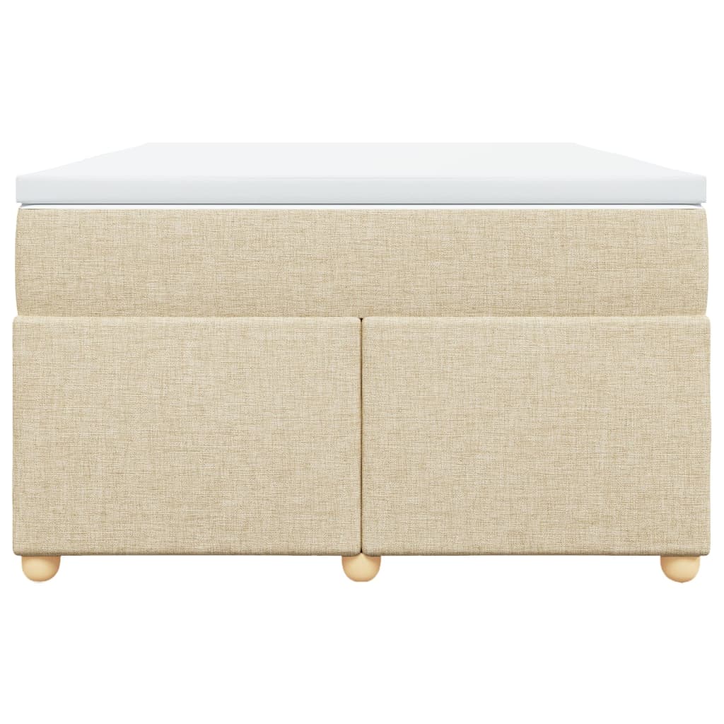Boxspring met matras stof crèmekleurig 120x190 cm