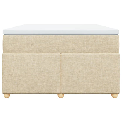 Boxspring met matras stof crèmekleurig 120x190 cm