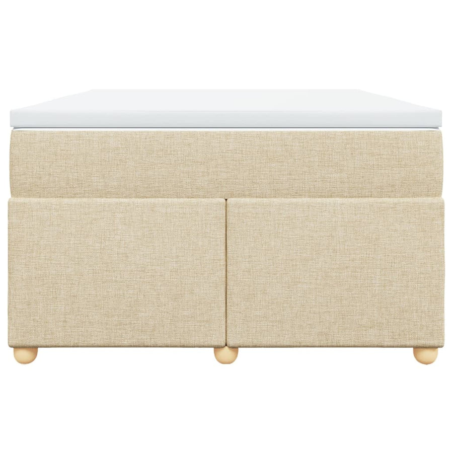 Boxspring met matras stof crèmekleurig 120x190 cm