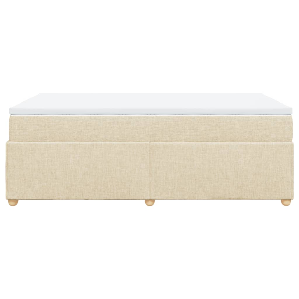 Boxspring met matras stof crèmekleurig 120x190 cm