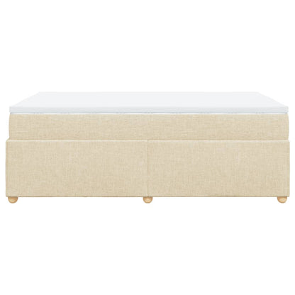 Boxspring met matras stof crèmekleurig 120x190 cm