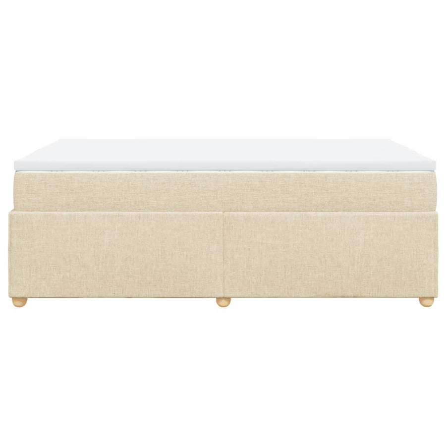Boxspring met matras stof crèmekleurig 120x190 cm