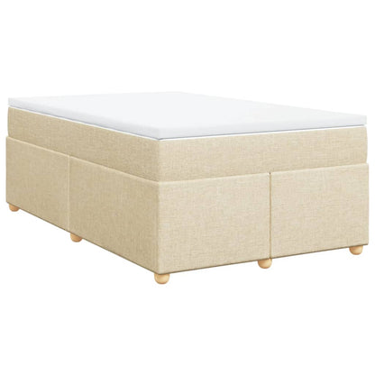 Boxspring met matras stof crèmekleurig 120x190 cm