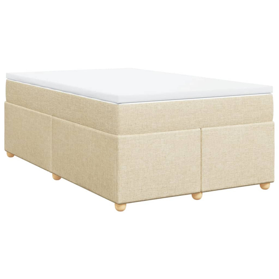 Boxspring met matras stof crèmekleurig 120x190 cm