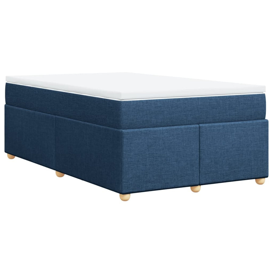 Boxspring met matras stof blauw 120x190 cm
