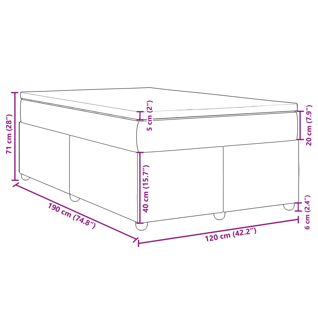 Boxspring met matras stof blauw 120x190 cm
