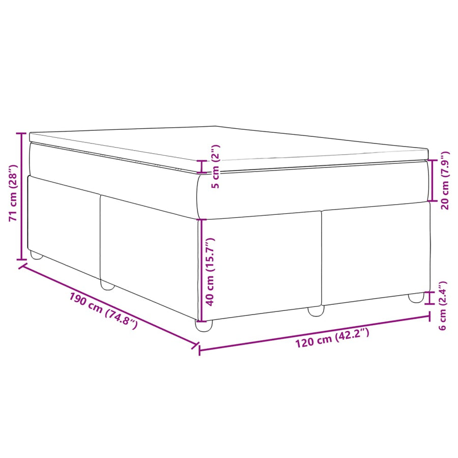 Boxspring met matras stof blauw 120x190 cm
