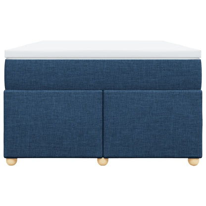 Boxspring met matras stof blauw 120x190 cm