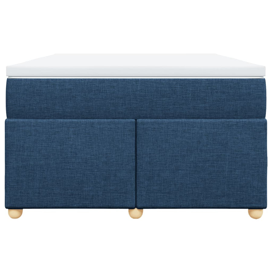 Boxspring met matras stof blauw 120x190 cm