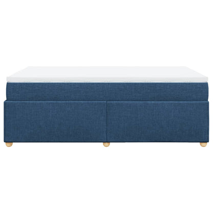 Boxspring met matras stof blauw 120x190 cm