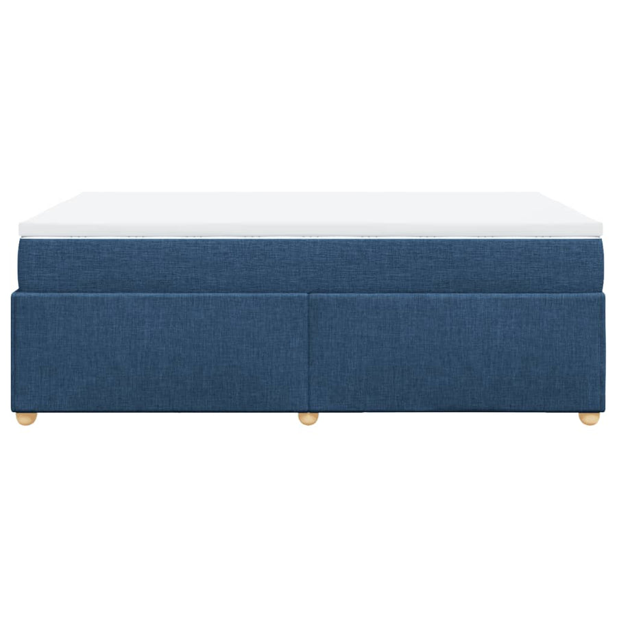 Boxspring met matras stof blauw 120x190 cm