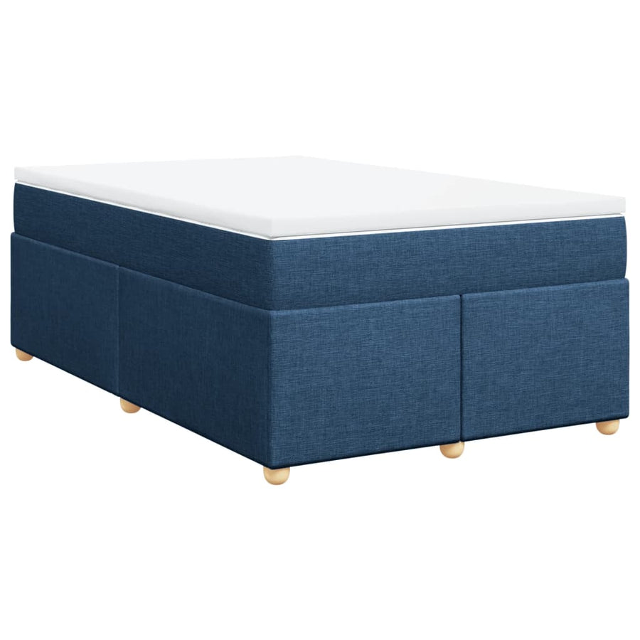 Boxspring met matras stof blauw 120x190 cm