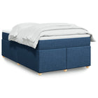 Box spring with fabric mattress blue 120x190 cm