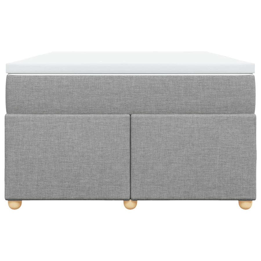 Boxspring met matras stof lichtgrijs 120x200 cm