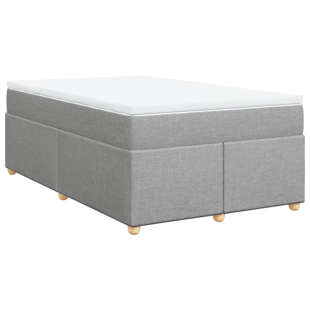 Boxspring met matras stof lichtgrijs 120x200 cm