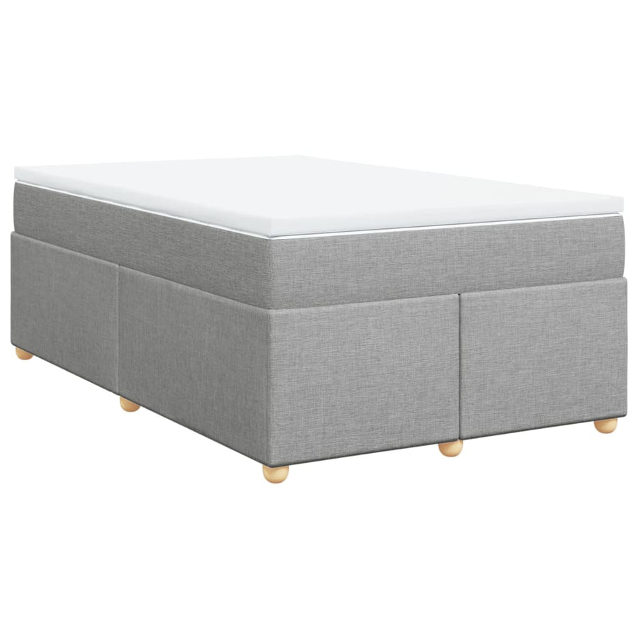 Boxspring met matras stof lichtgrijs 120x200 cm