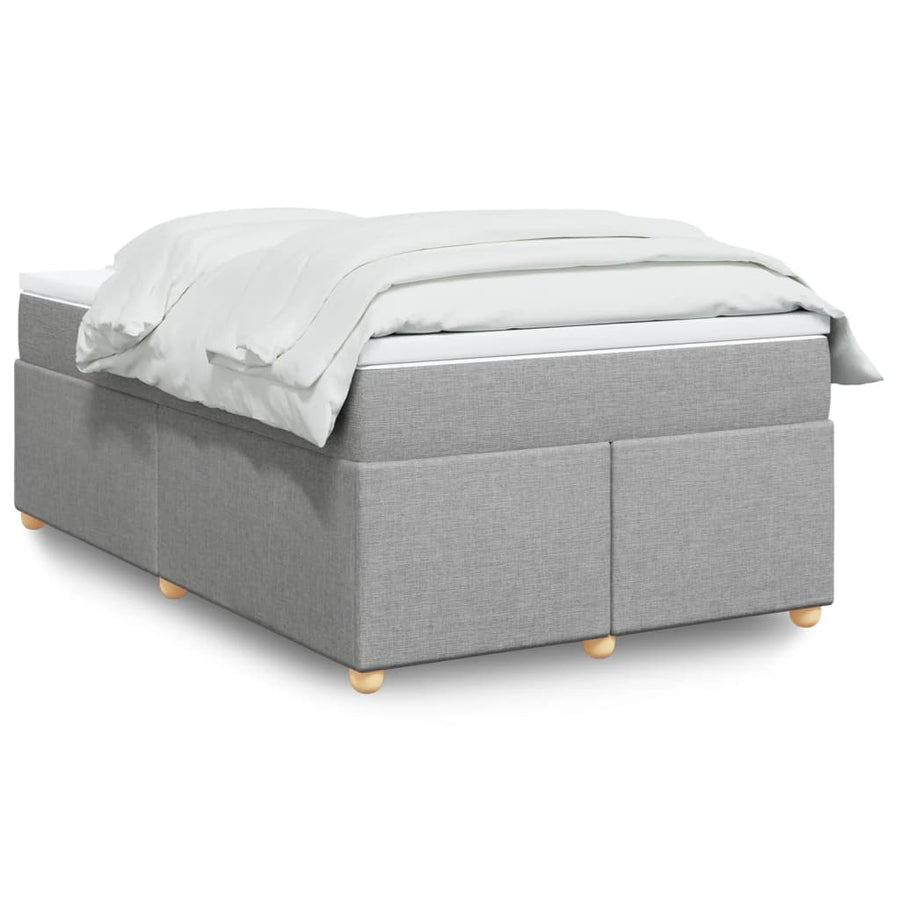 Boxspring met matras stof lichtgrijs 120x200 cm