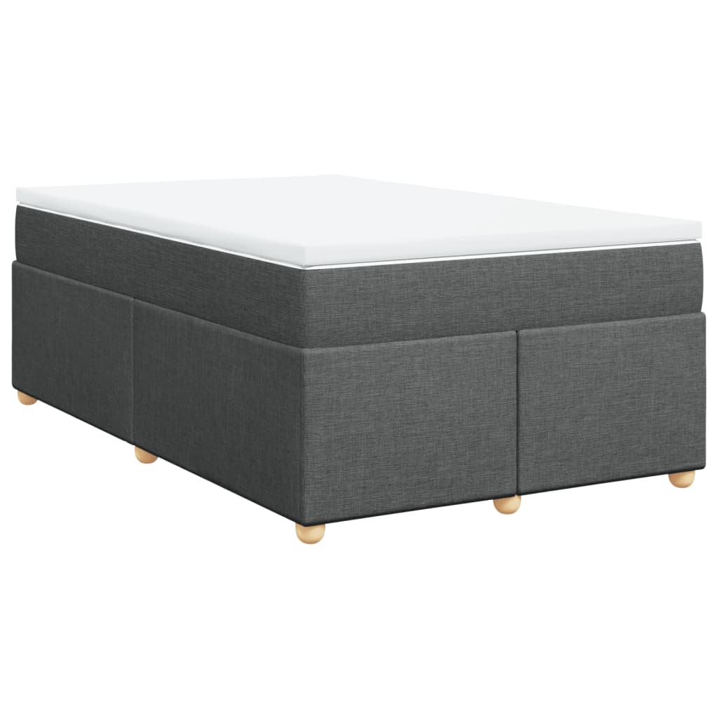 Boxspring met matras stof donkergrijs 120x200 cm