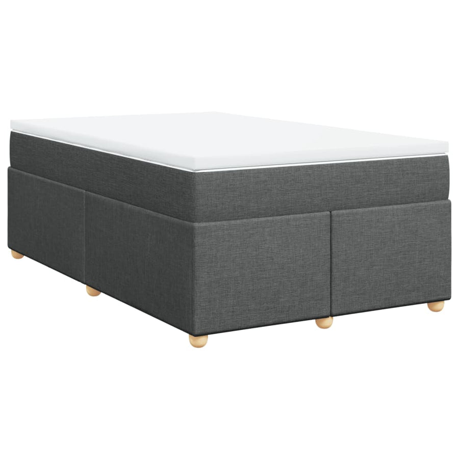 Boxspring met matras stof donkergrijs 120x200 cm