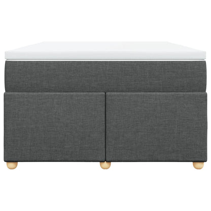 Boxspring met matras stof donkergrijs 120x200 cm