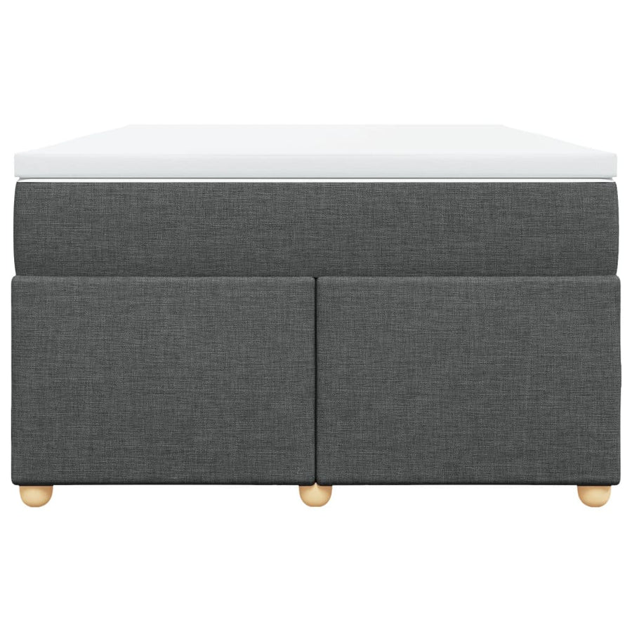 Boxspring met matras stof donkergrijs 120x200 cm