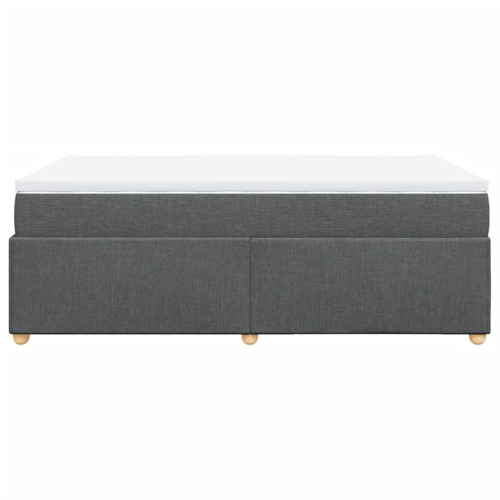 Boxspring met matras stof donkergrijs 120x200 cm