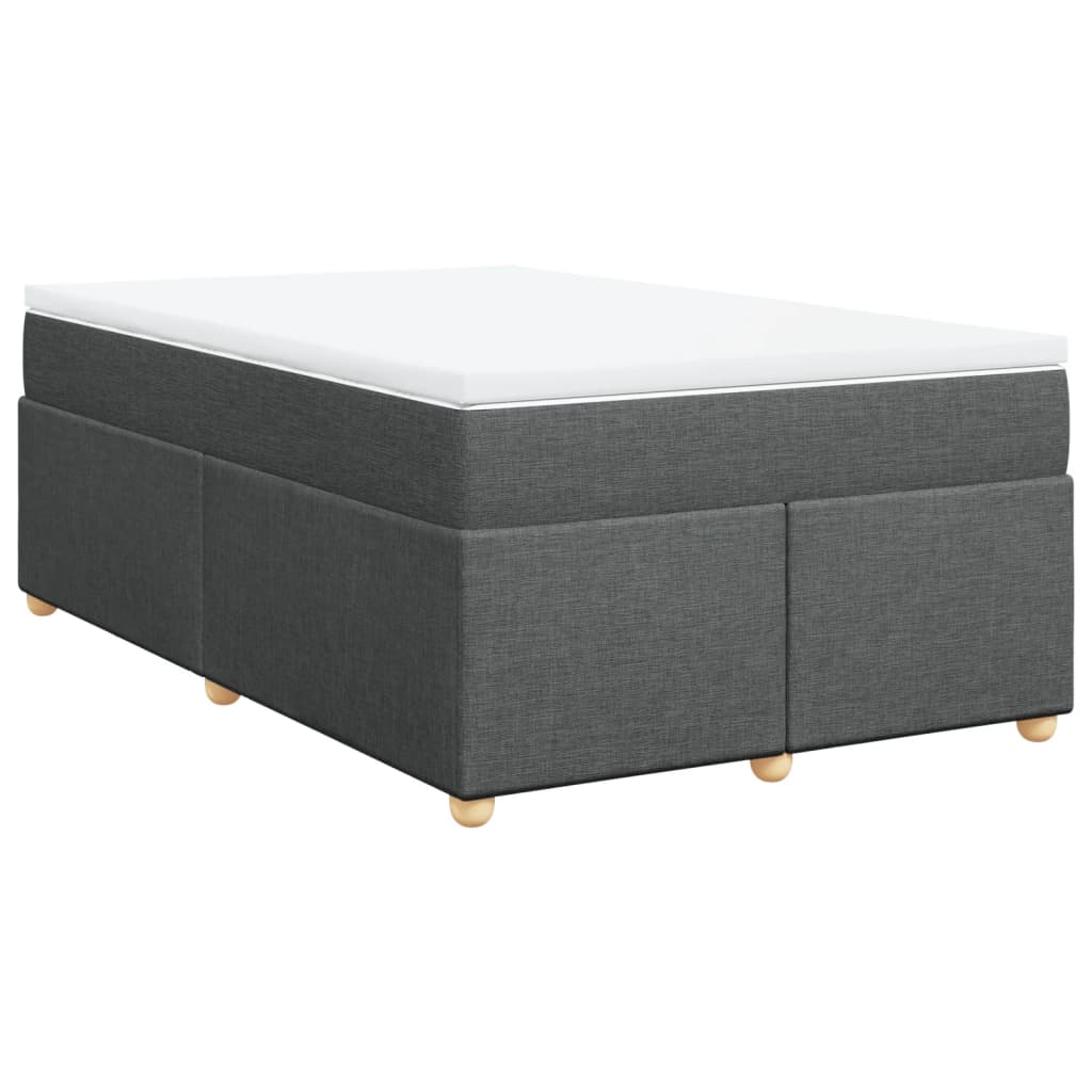Boxspring met matras stof donkergrijs 120x200 cm