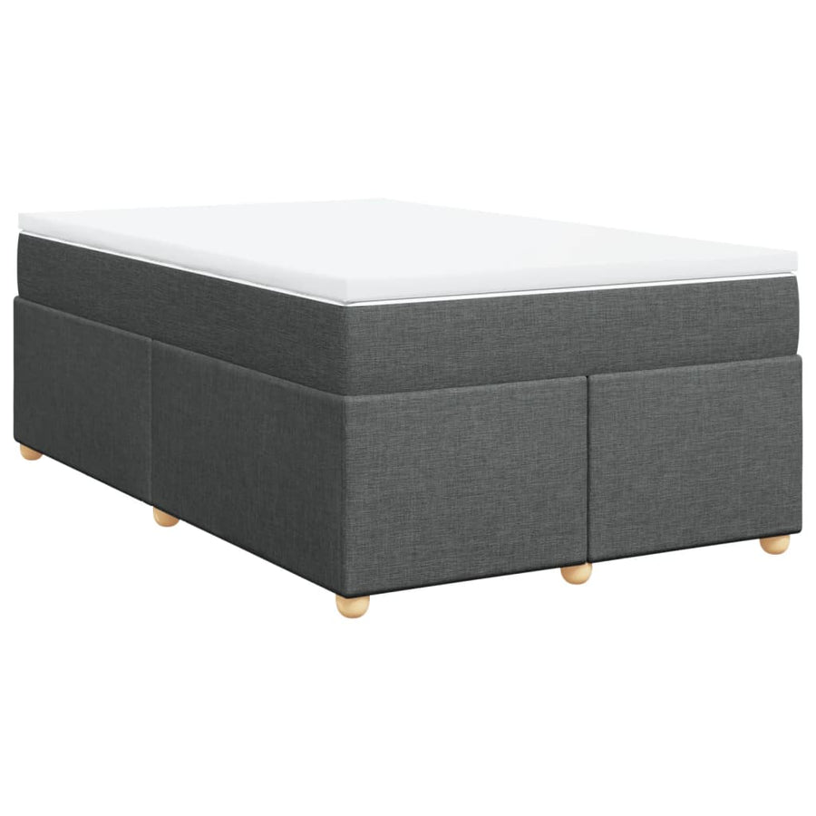 Boxspring met matras stof donkergrijs 120x200 cm