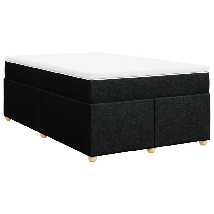 Boxspring met matras stof zwart 120x200 cm