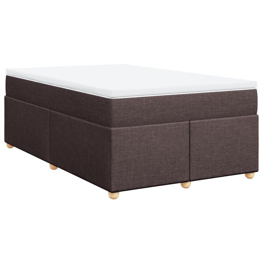 Boxspring met matras stof donkerbruin 120x200 cm