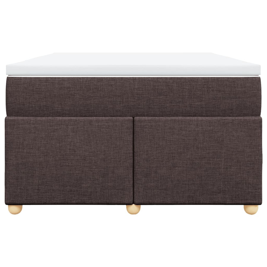 Boxspring met matras stof donkerbruin 120x200 cm