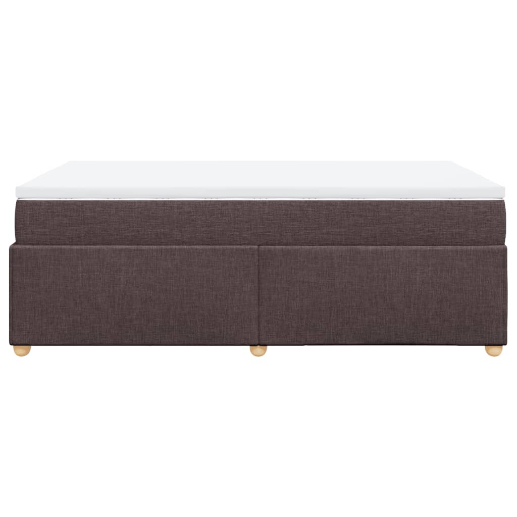 Boxspring met matras stof donkerbruin 120x200 cm