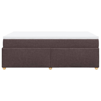 Boxspring met matras stof donkerbruin 120x200 cm