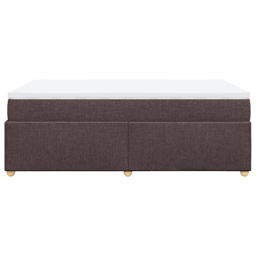 Boxspring met matras stof donkerbruin 120x200 cm