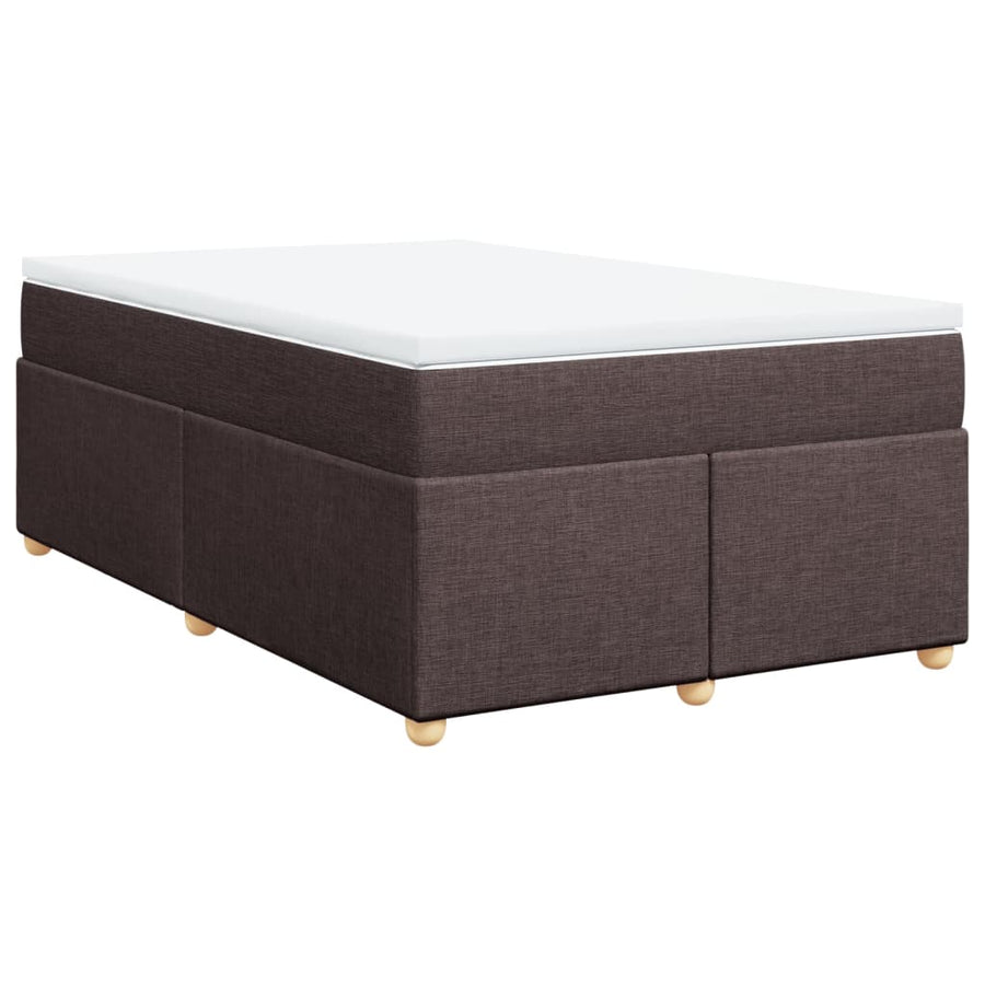 Boxspring met matras stof donkerbruin 120x200 cm