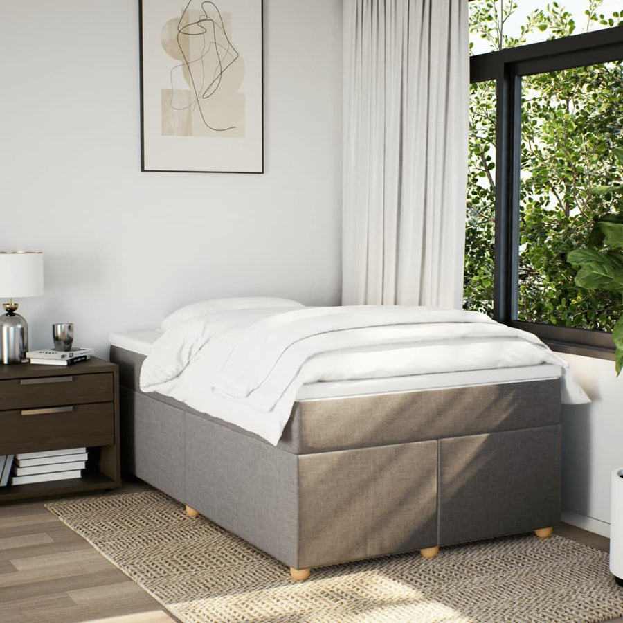 Boxspring met matras stof taupe 120x200 cm