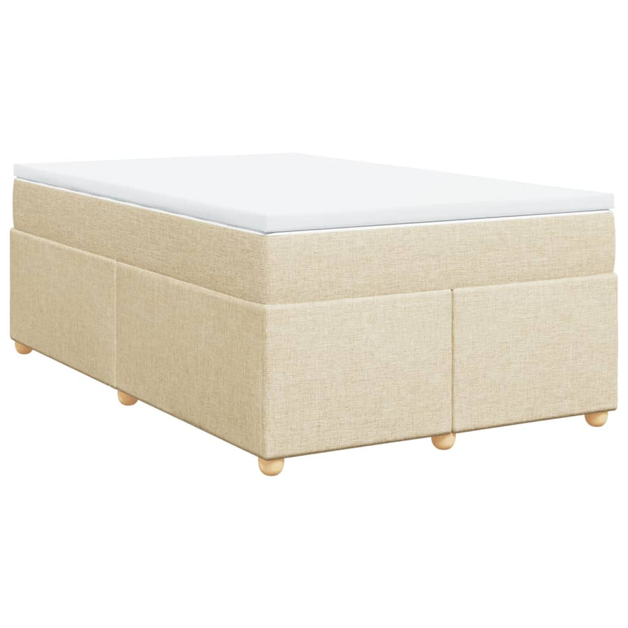 Boxspring met matras stof crèmekleurig 120x200 cm
