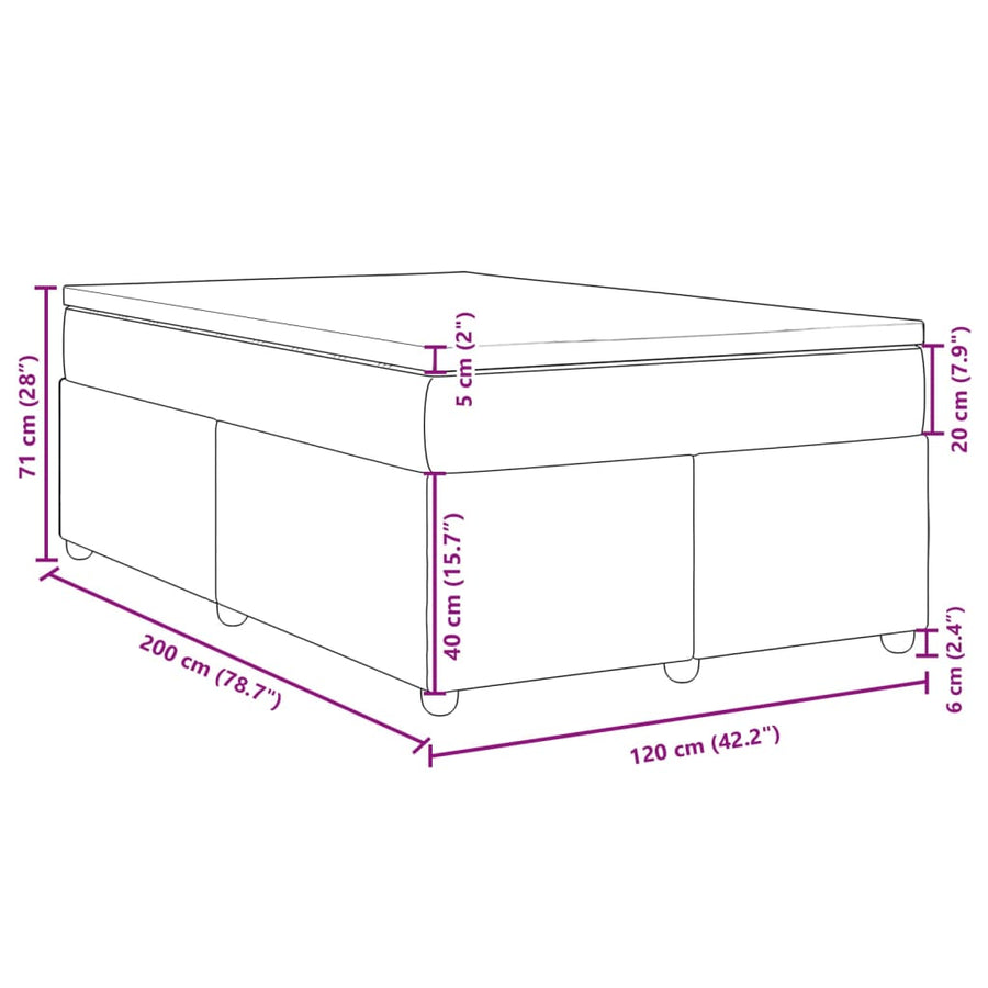 Boxspring met matras stof crèmekleurig 120x200 cm