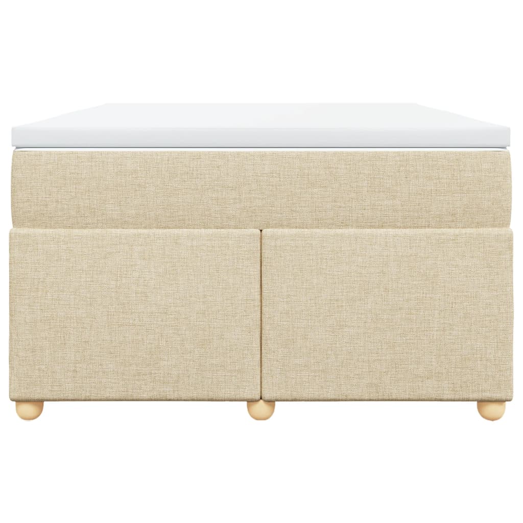 Boxspring met matras stof crèmekleurig 120x200 cm