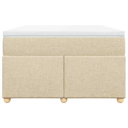 Boxspring met matras stof crèmekleurig 120x200 cm