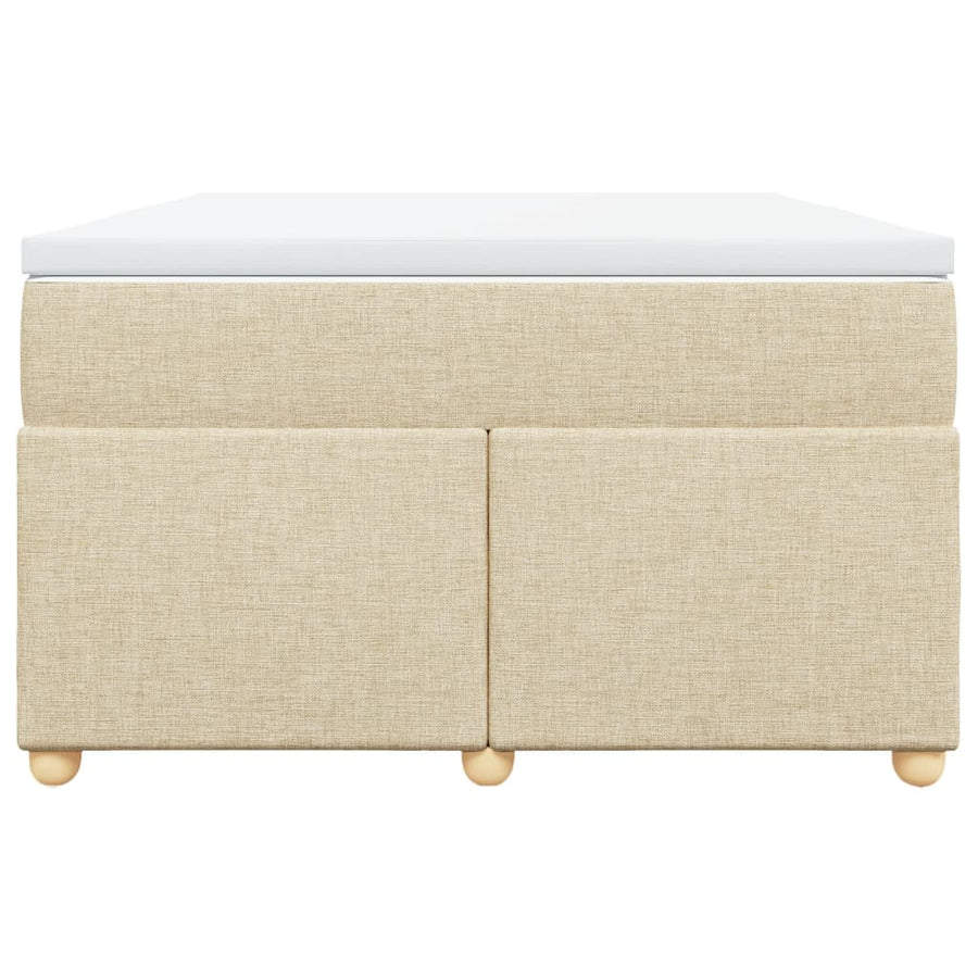 Boxspring met matras stof crèmekleurig 120x200 cm