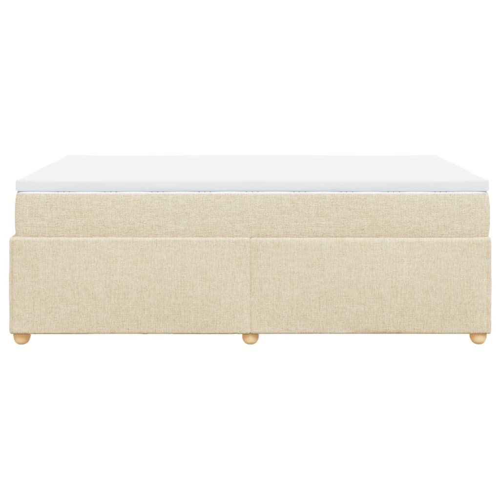Boxspring met matras stof crèmekleurig 120x200 cm