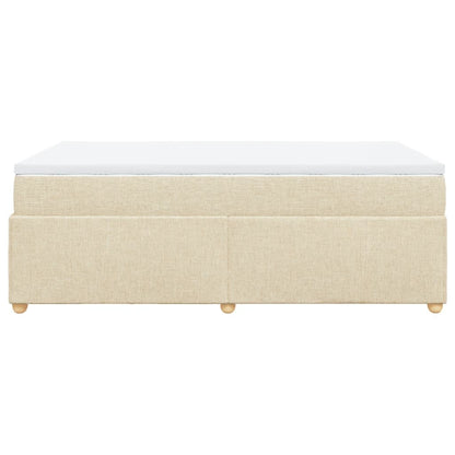 Boxspring met matras stof crèmekleurig 120x200 cm