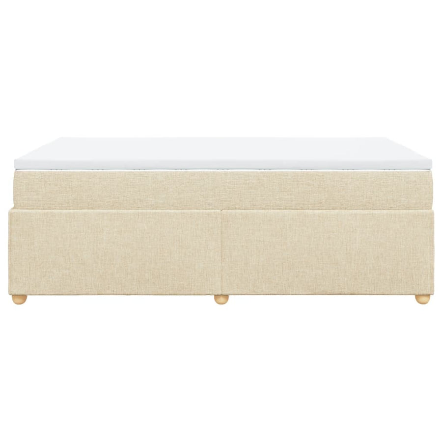 Boxspring met matras stof crèmekleurig 120x200 cm