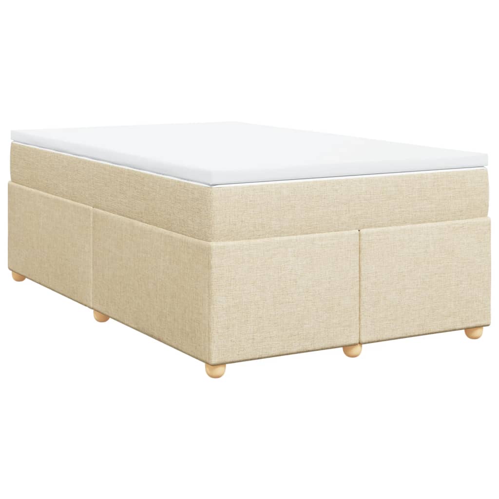 Boxspring met matras stof crèmekleurig 120x200 cm