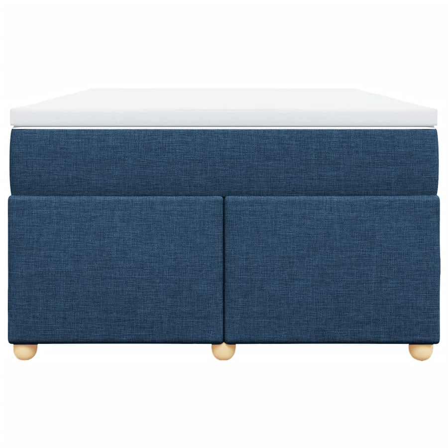 Boxspring met matras stof blauw 120x200 cm