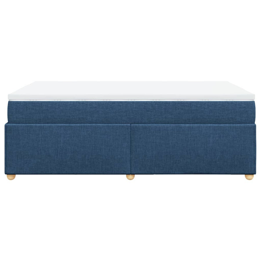 Boxspring met matras stof blauw 120x200 cm