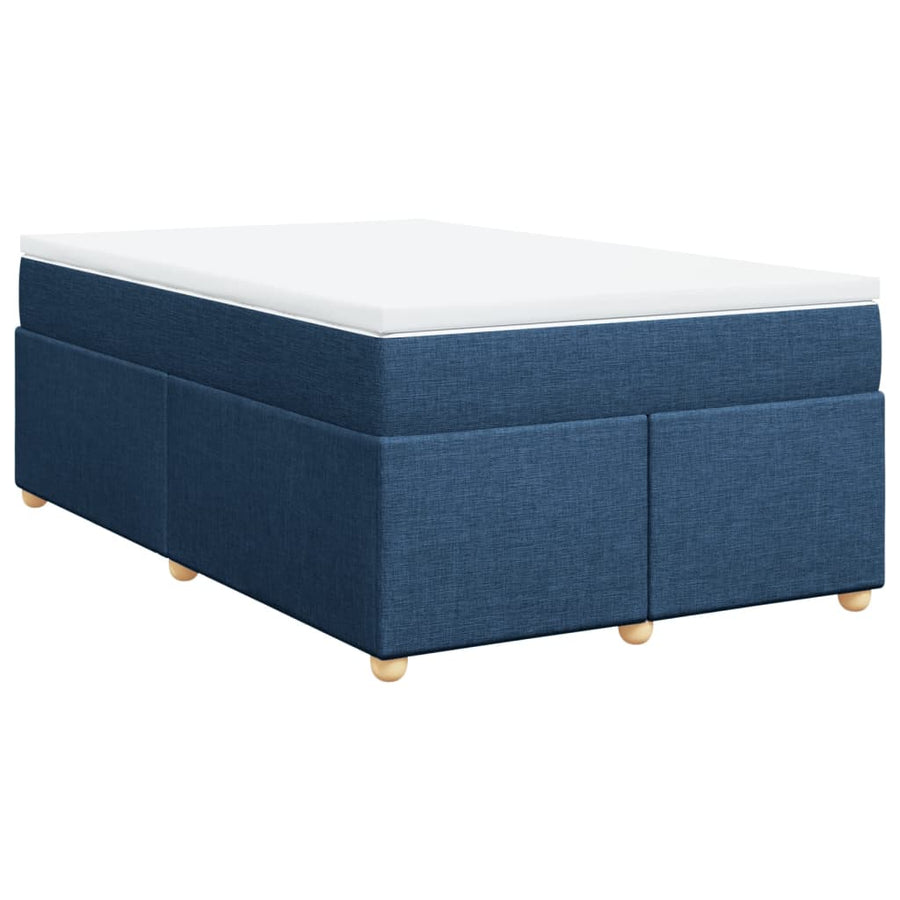 Boxspring met matras stof blauw 120x200 cm