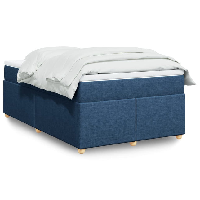 Boxspring met matras stof blauw 120x200 cm