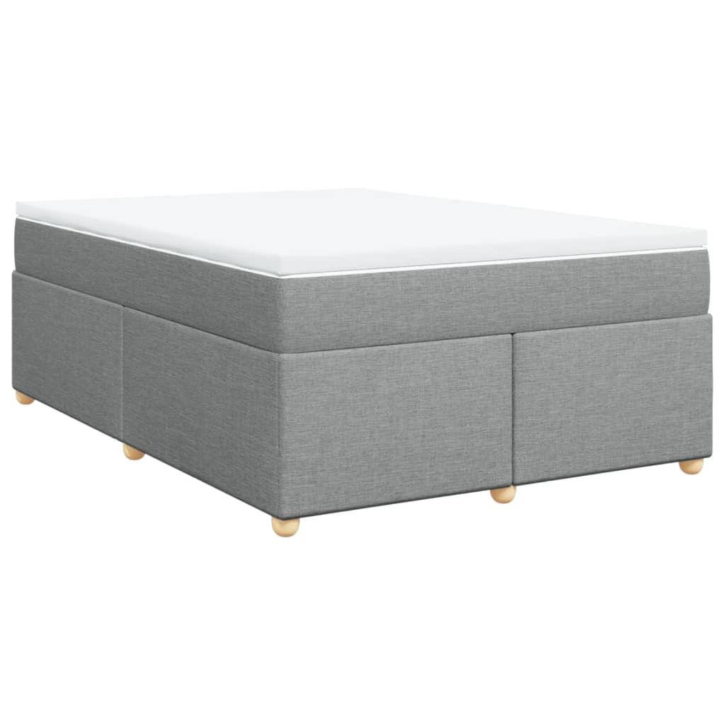 Boxspring met matras stof lichtgrijs 140x190 cm
